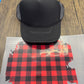 Red And Black Plaid Single Hat Bill DTF Prints