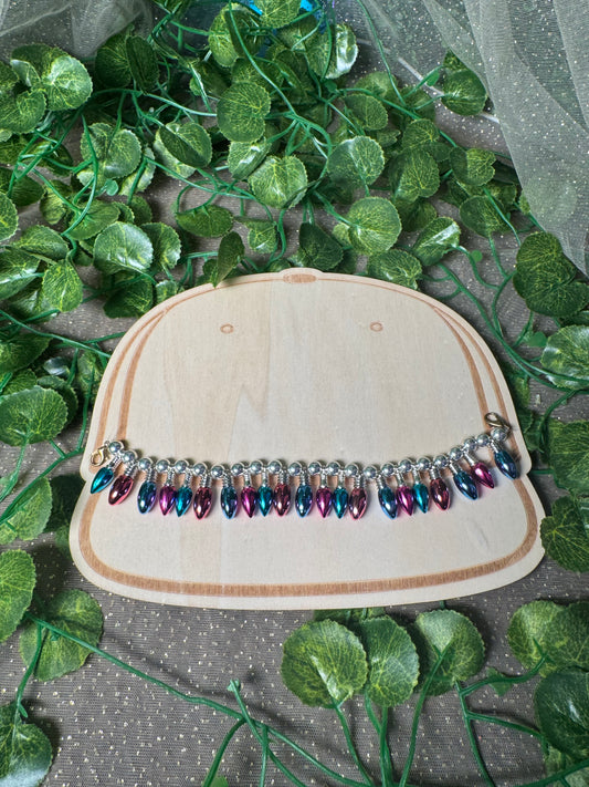 Pink And Teal Christmas  Lights Hat Chain Wholesale