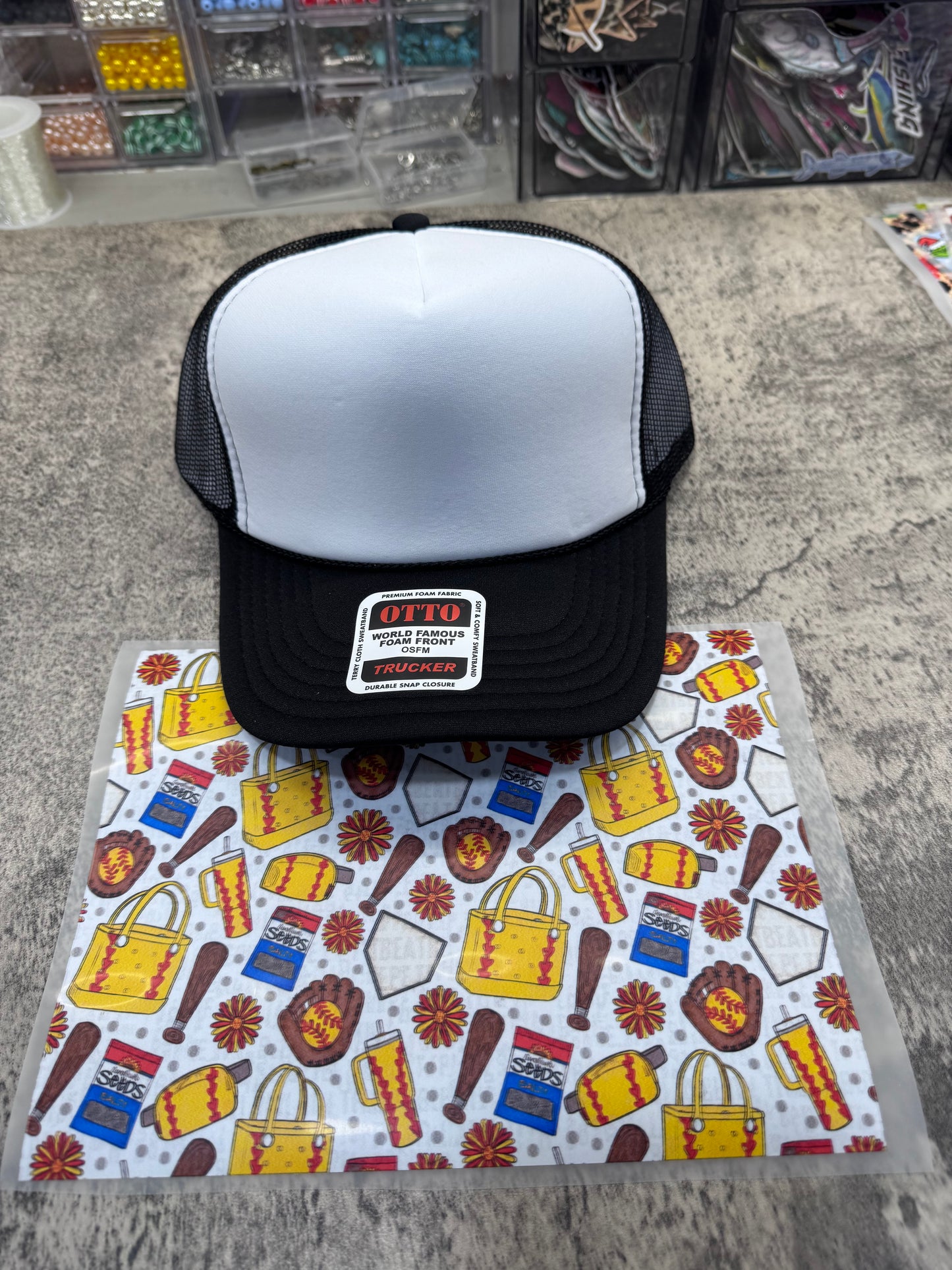 Softball Bag Single Hat Bill DTF Prints