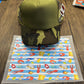 Blue Striped Crawfish Single Hat Bill DTF Prints