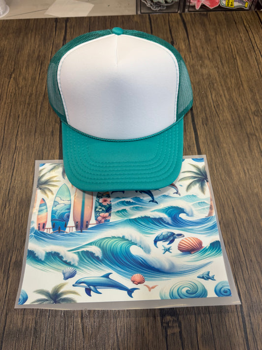 Dolphin Ocean Single Hat Bill DTF Prints