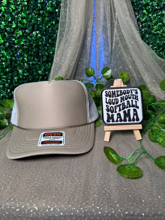 Somebody's Loud Mouth Softball Mama Hat Patches Wholesale