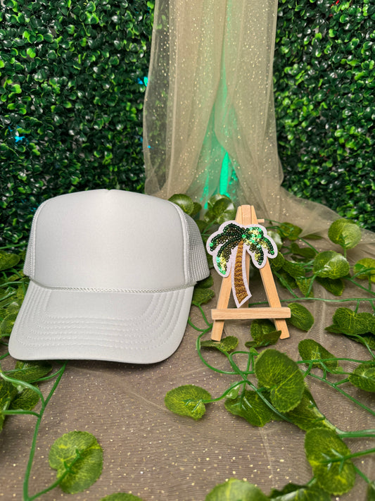 Sequins Palm Trees Hat Patches Wholesale