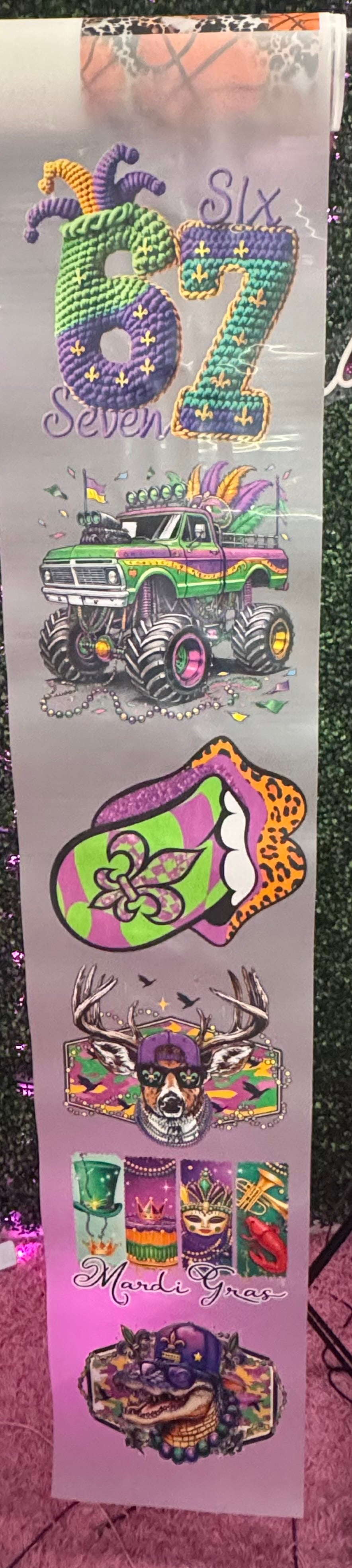 Mardi Gras Full Size Tops Gang Sheet DTF Prints
