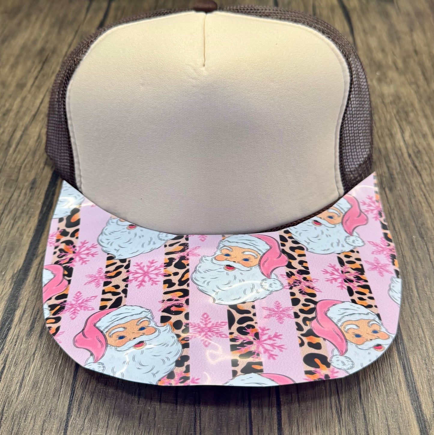 Pink Leopard Santa Hat DTF Premade