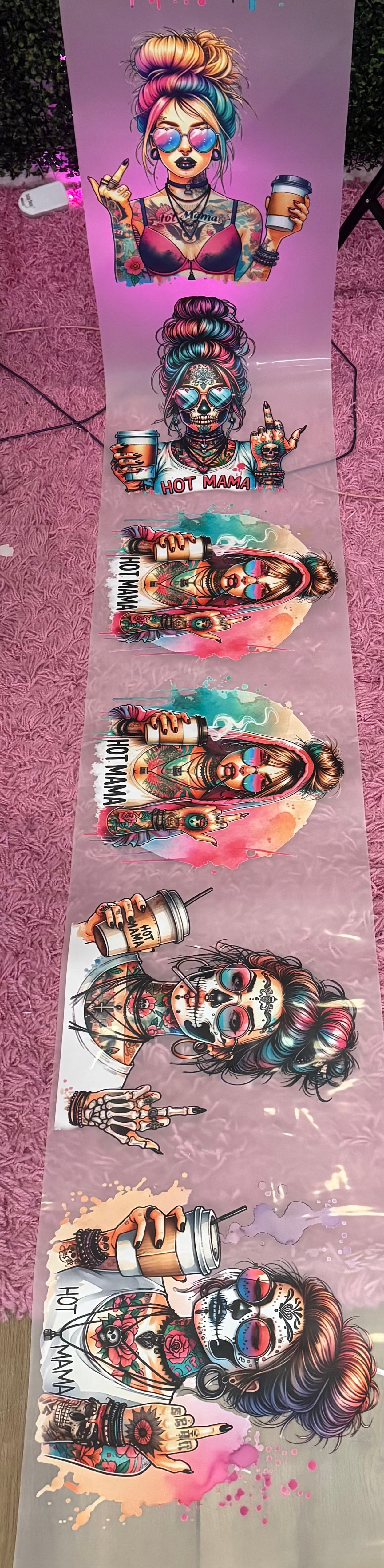 Hot Mama Shirt Size Gang Sheet DTF Prints