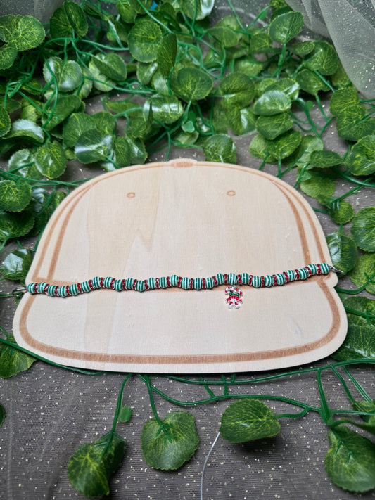 Green and Sparkling Red Candy Cane Hat Chain Wholesale
