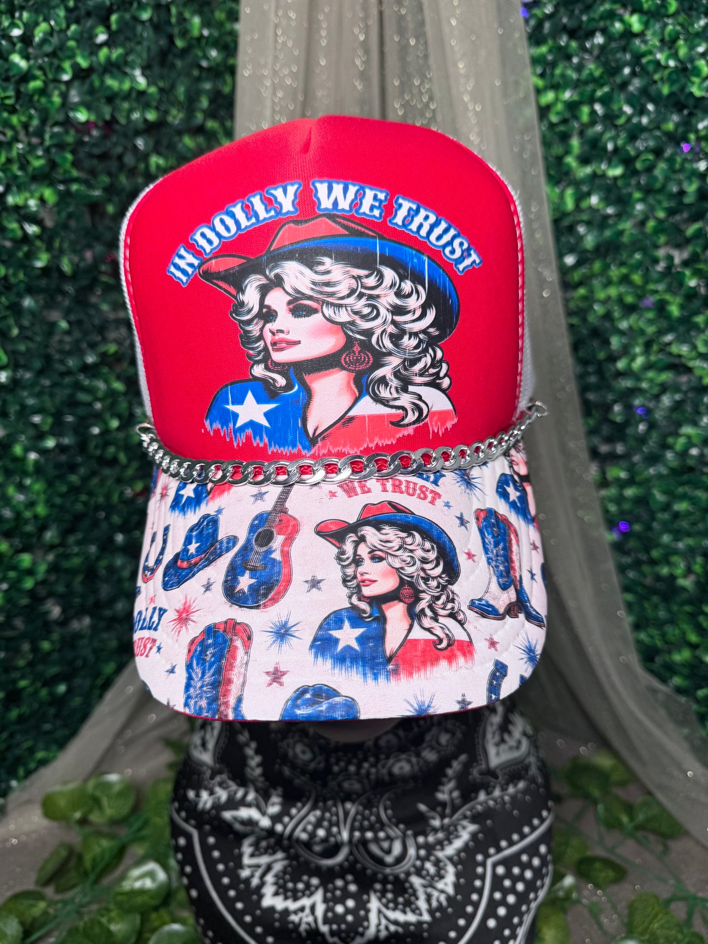 Dolly we Trust Combo Hat Bill And Front  Hat DTF Print