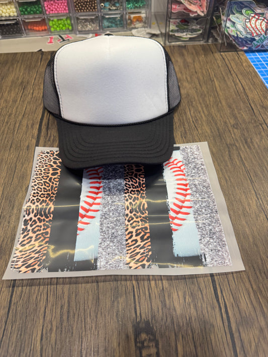 Sparkling Leopard Baseball Single Hat Bill DTF Prints