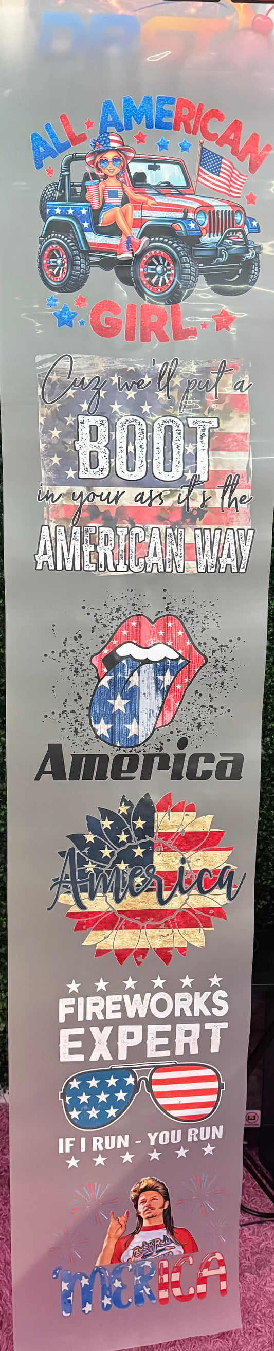 Patriotic  Full Size Tops Gang Sheet DTF Prints