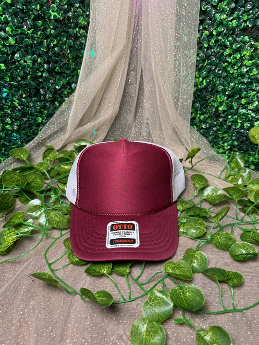 Maroon Front and White  Foam Front Trucker Hat Wholesale