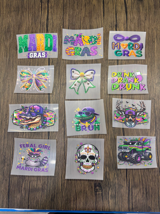 Mardi Gras  DTF Prints Hat Patch