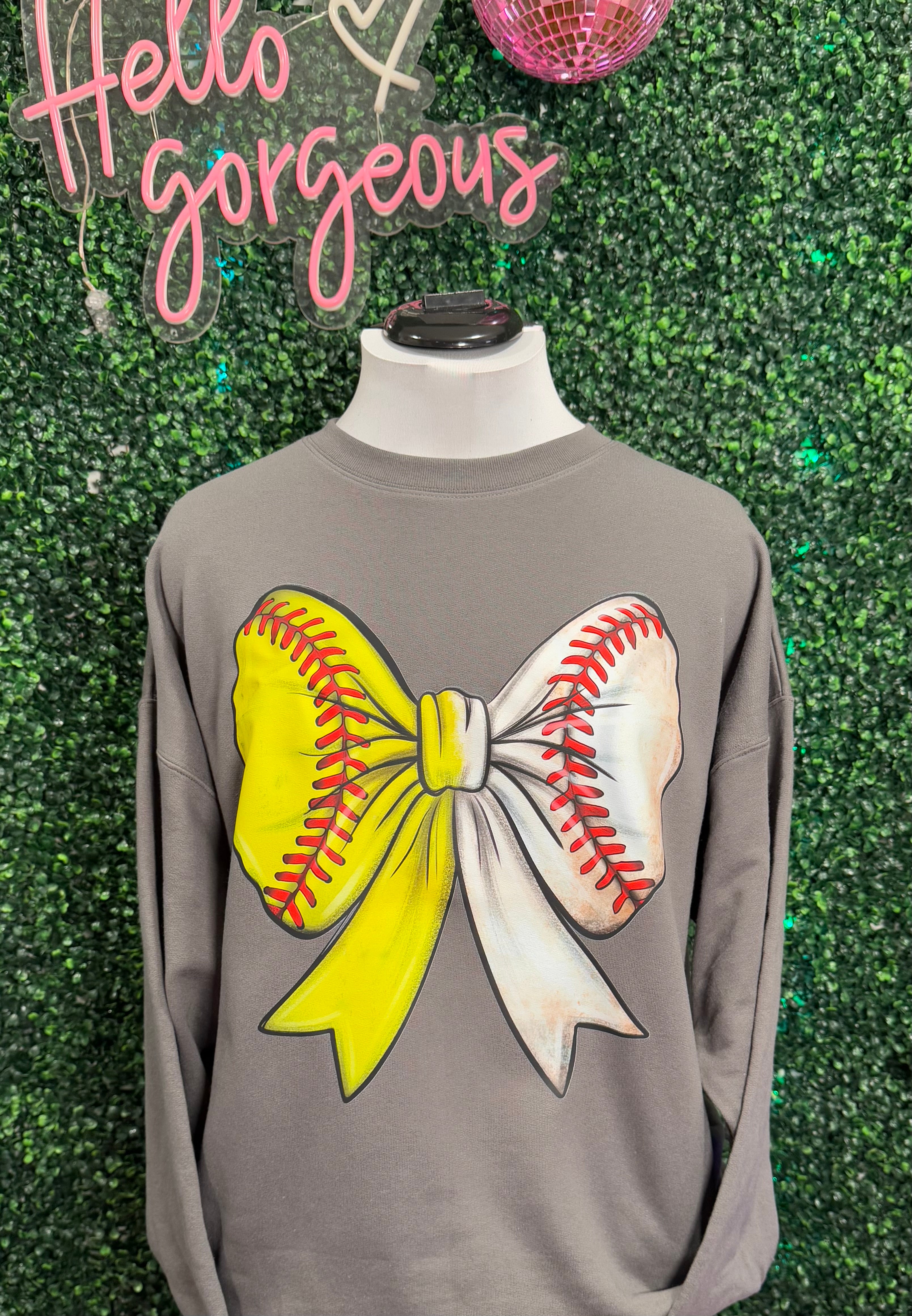 Rustic Softball Baseball/Softball Bow Sweatshirt – Rustic Pearl Boutique