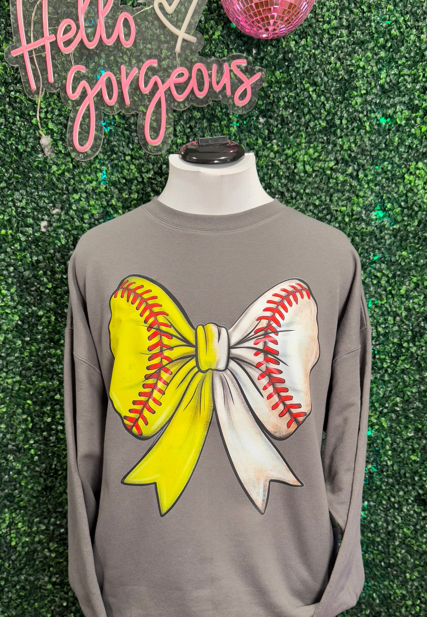 Baseball/Softball Bow Sweatshirt
