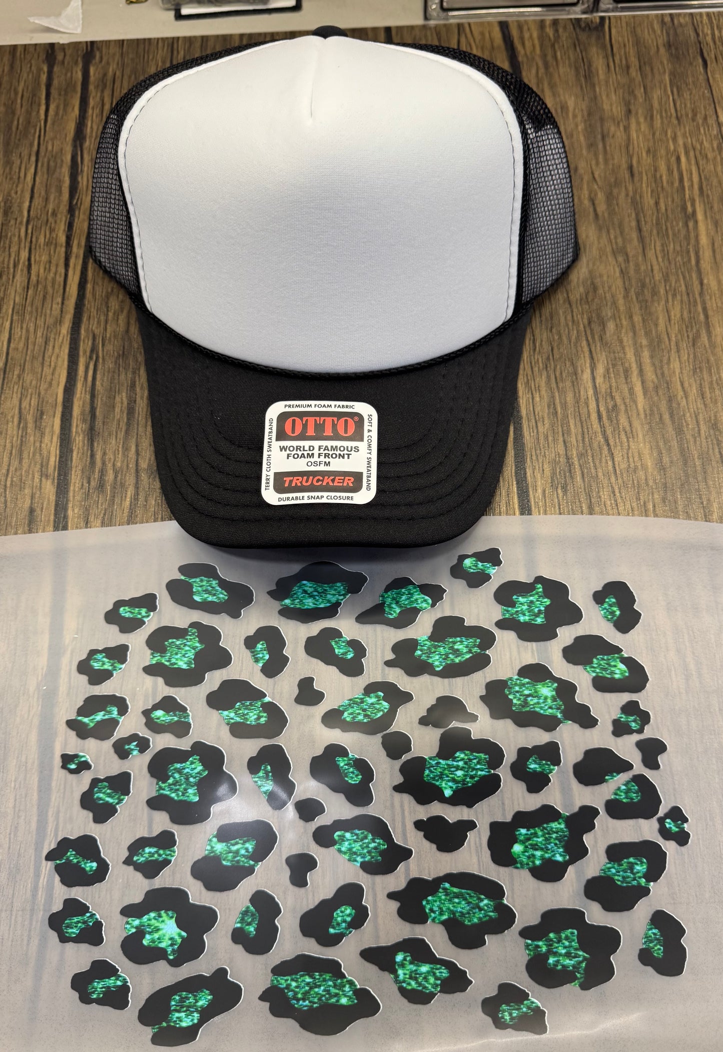 Green Leopard Bill DTF Prints Hat Patch Wholesale
