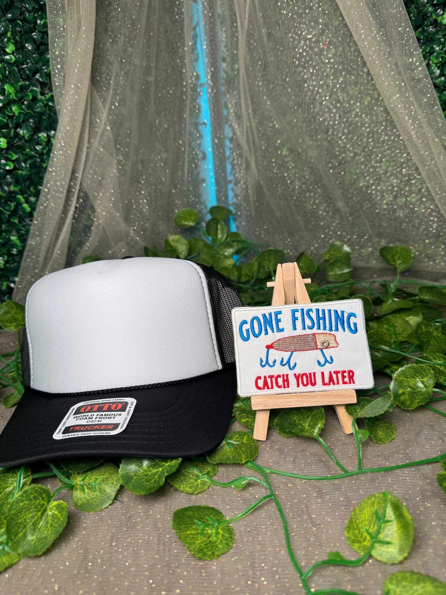 Gone Fishing Hat Patches Wholesale