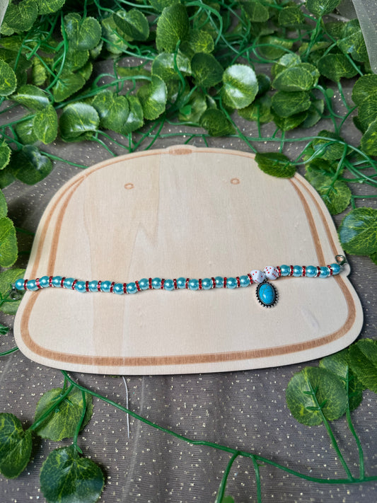Teal and Red Dice Hat Chain Wholesale