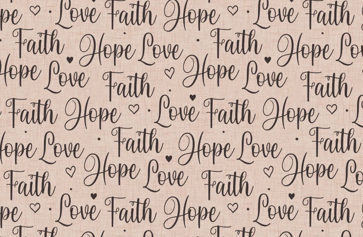 Love Faith Hope Single Hat Bill DTF Prints