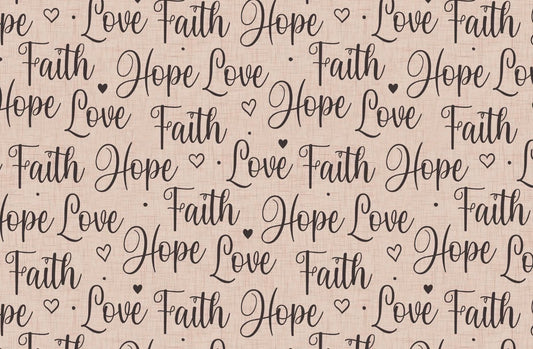 Love Faith Hope Single Hat Bill DTF Prints