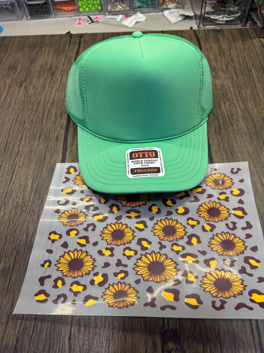 Sunflowers Single Hat Bill DTF Prints