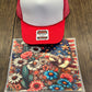 Patriotic Flowers Single Hat Bill DTF Prints