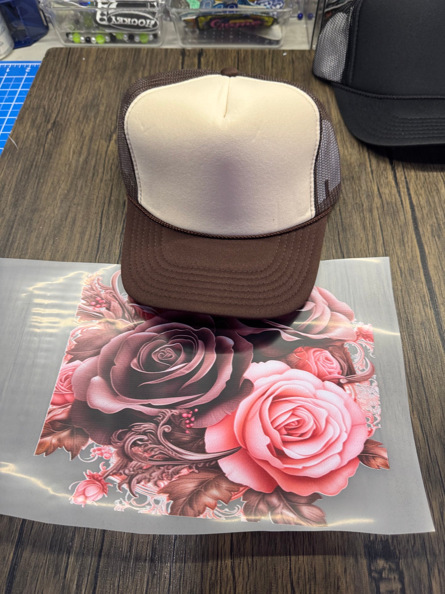 Flowers Hat Bill DTF Single Prints