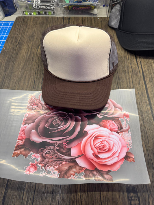 Flowers Hat Bill DTF Single Prints