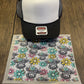 Highland Cow Flowers Single Hat Bill DTF Prints