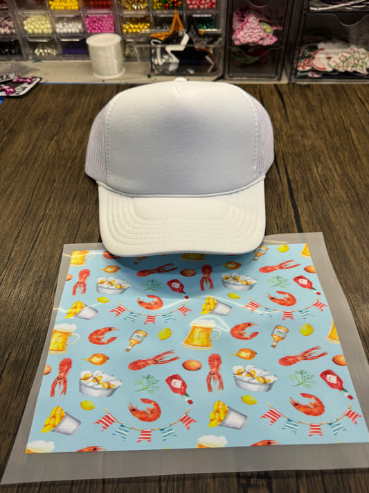 Crawfish Single Hat Bill DTF Prints