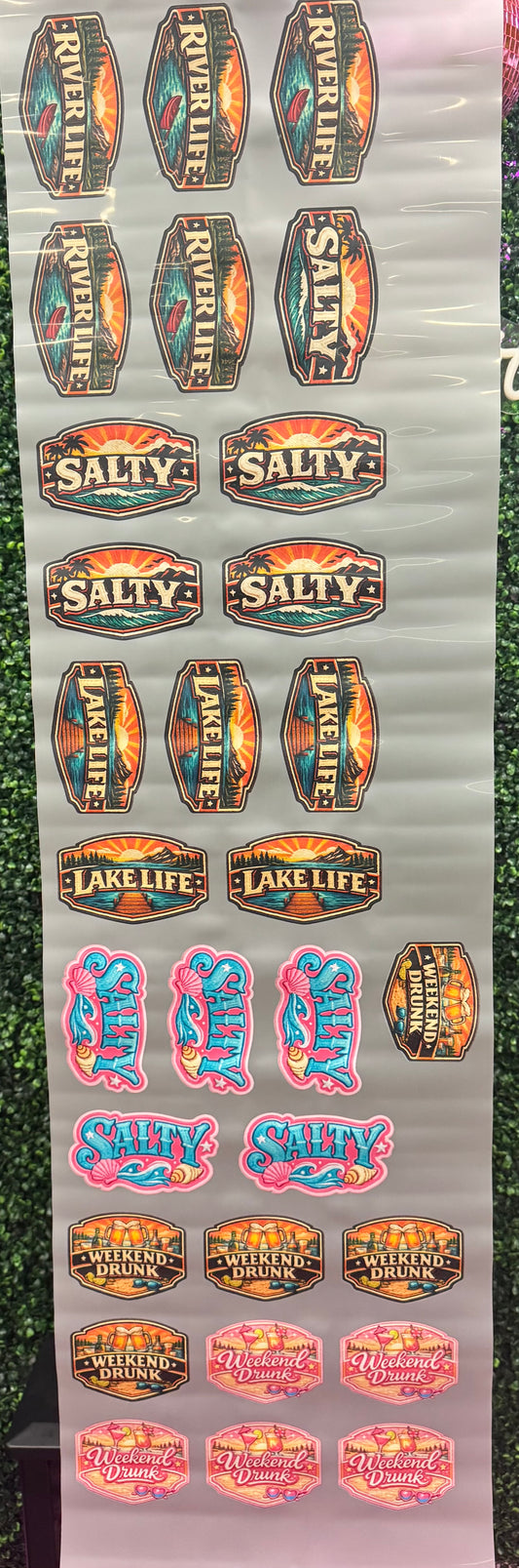 River Life Hat Size Gang Sheet DTF Prints