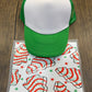 White Christmas Tree Cakes Single Hat Bill DTF Prints