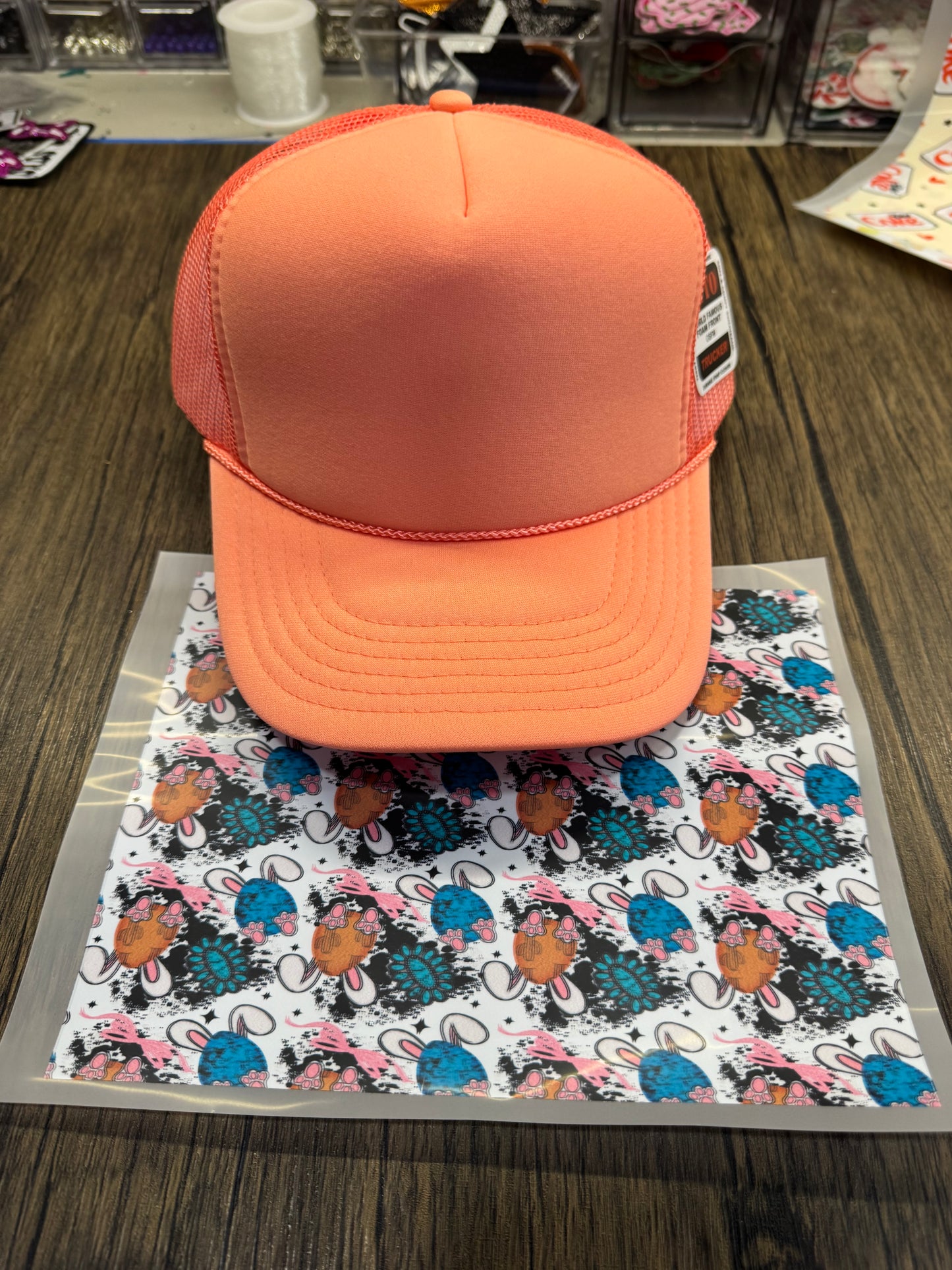 Western Easter Single Hat Bill DTF Prints