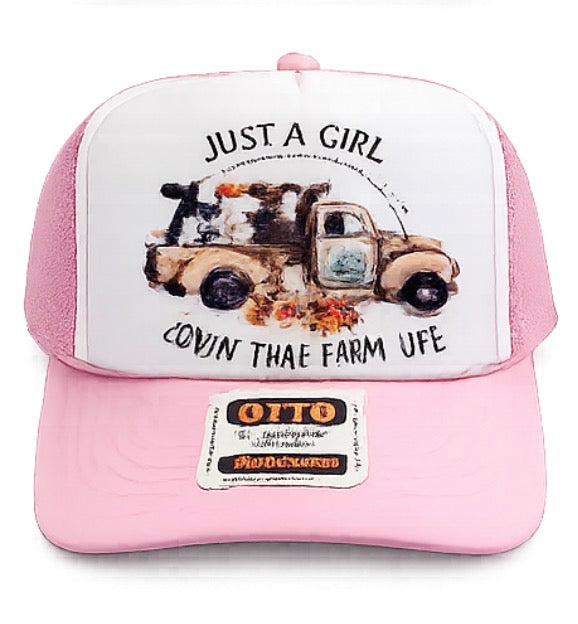 Just A Girl Full Front DTF Prints Hat Patch