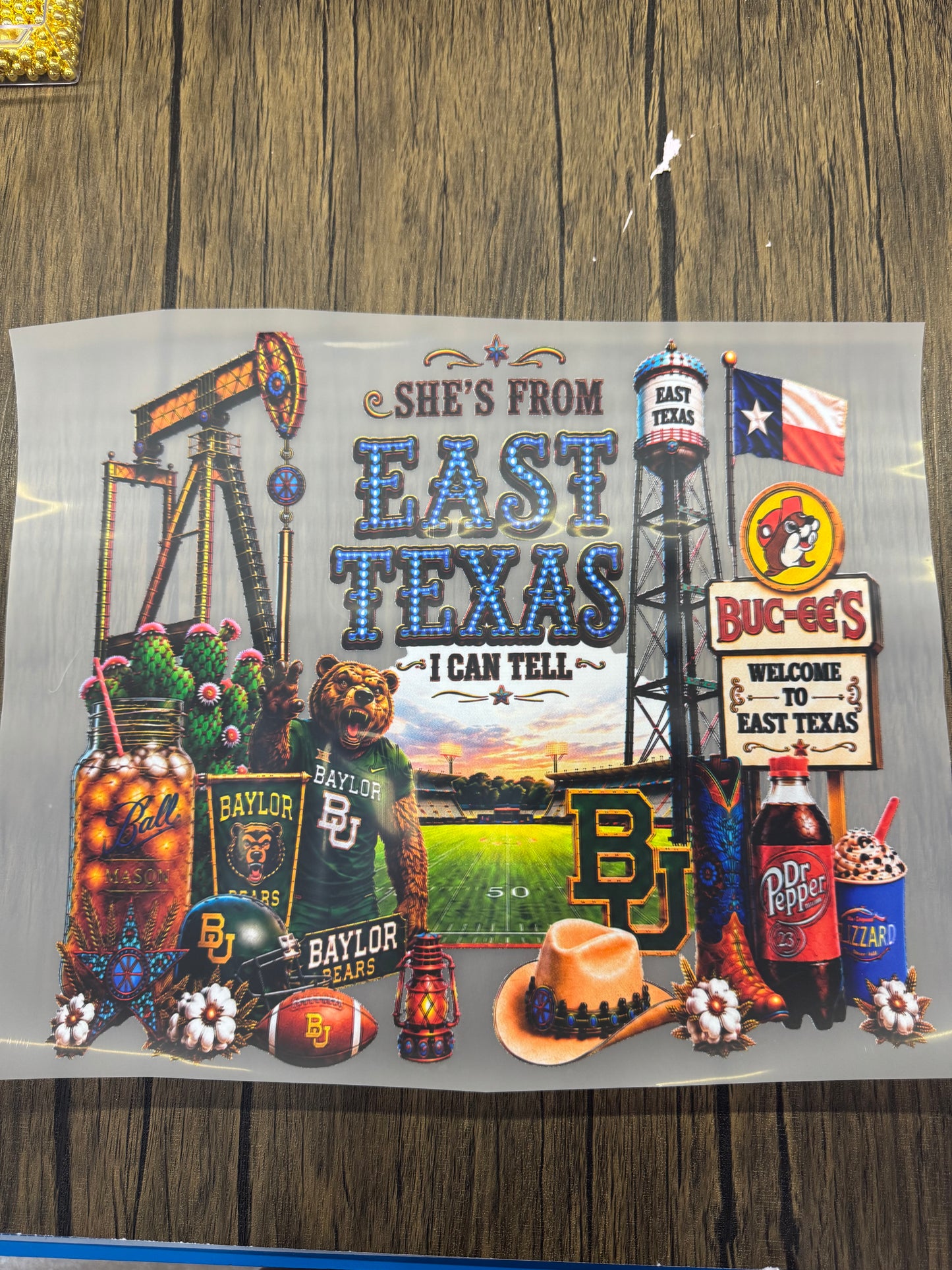 Shes From East Texas  Full Size Tops DTF Prints