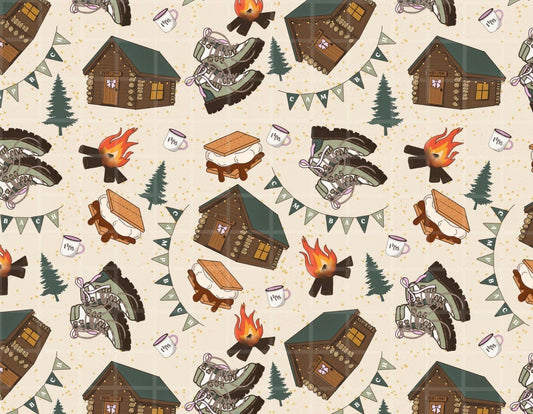 Camping Single Hat Bill DTF Prints