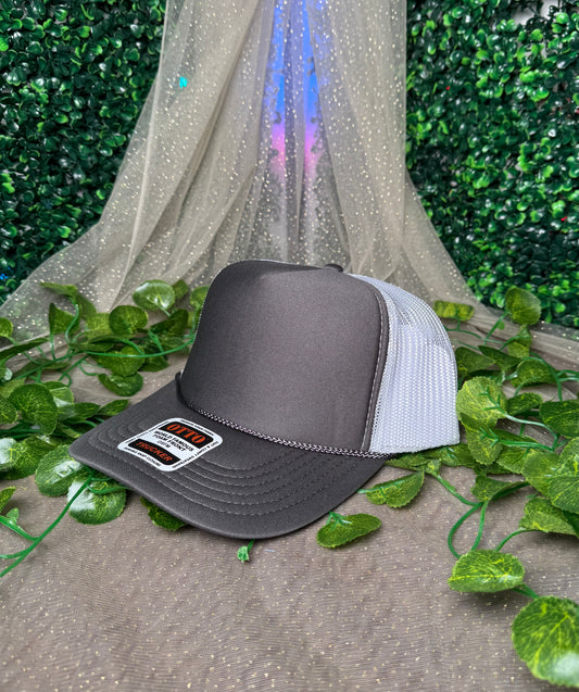 Dark Grey and White Back Foam Front Trucker Hat Wholesale
