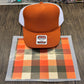 Orange and Green Plaid Single Hat Bill DTF Prints