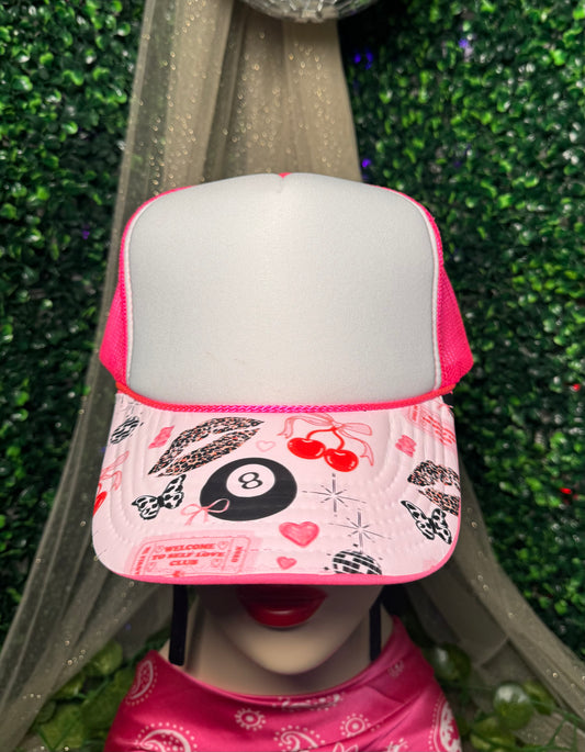 Cherry 8 Ball Blank Trucker Hat