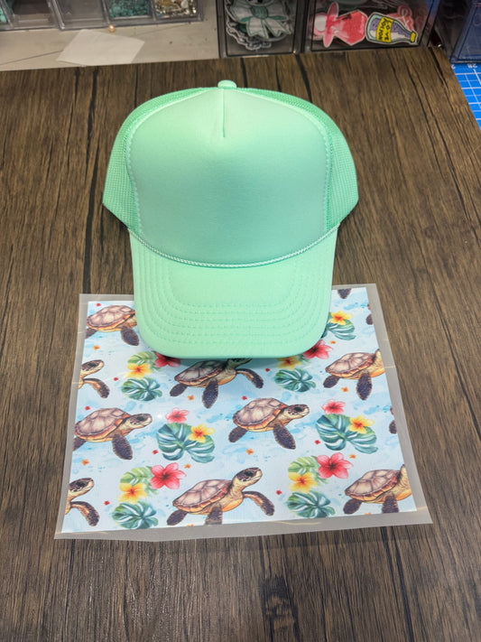 Sea Turtle Single Hat Bill DTF Prints