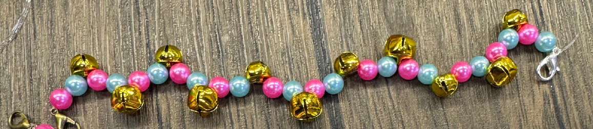 Pink Teal and Gold Bells Hat Chain Wholesale