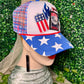 I Willie Love The USA Plaid Blue Stars Trucker Hat