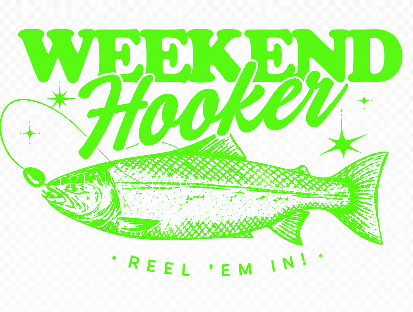 5 Color Options- Weekend Hooker Pink Full Front DTF Prints Hat Patch