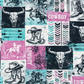 Cowboys Boots and Bulls Single Hat Bill  Prints