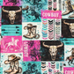 Cowboys Boots and Bulls Single Hat Bill  Prints