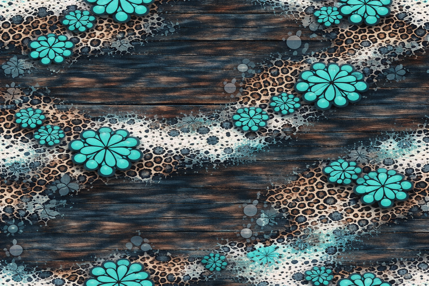 Wood Leopard Jewels Single Hat Bill  Prints
