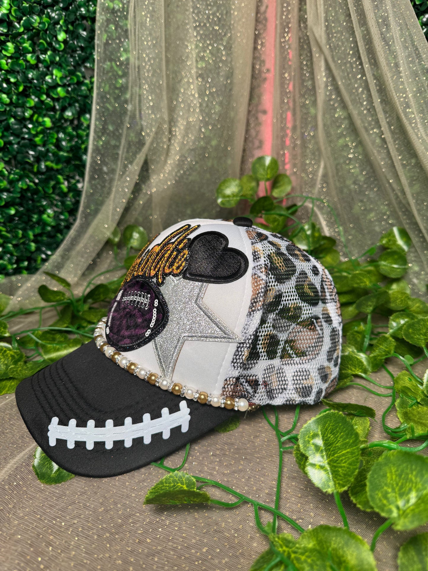 Football Lace DTF Prints Hat Patch Wholesale