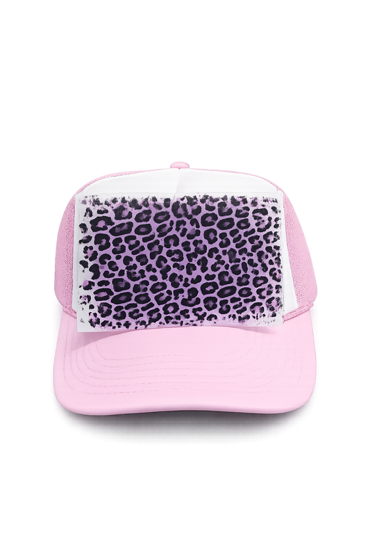 Purple Leopard Full Front DTF Prints Hat Patch