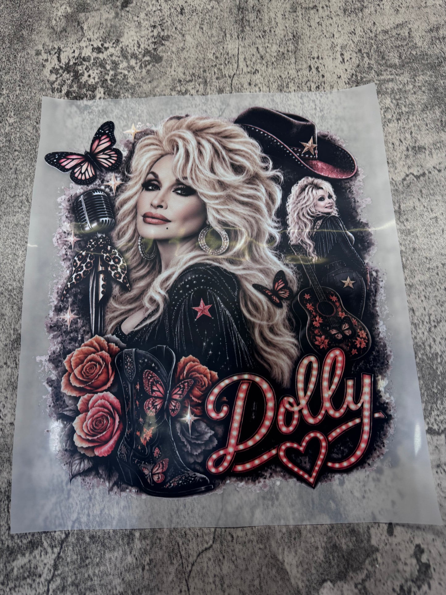 Dolly in Black  Full Size Tops DTF Prints