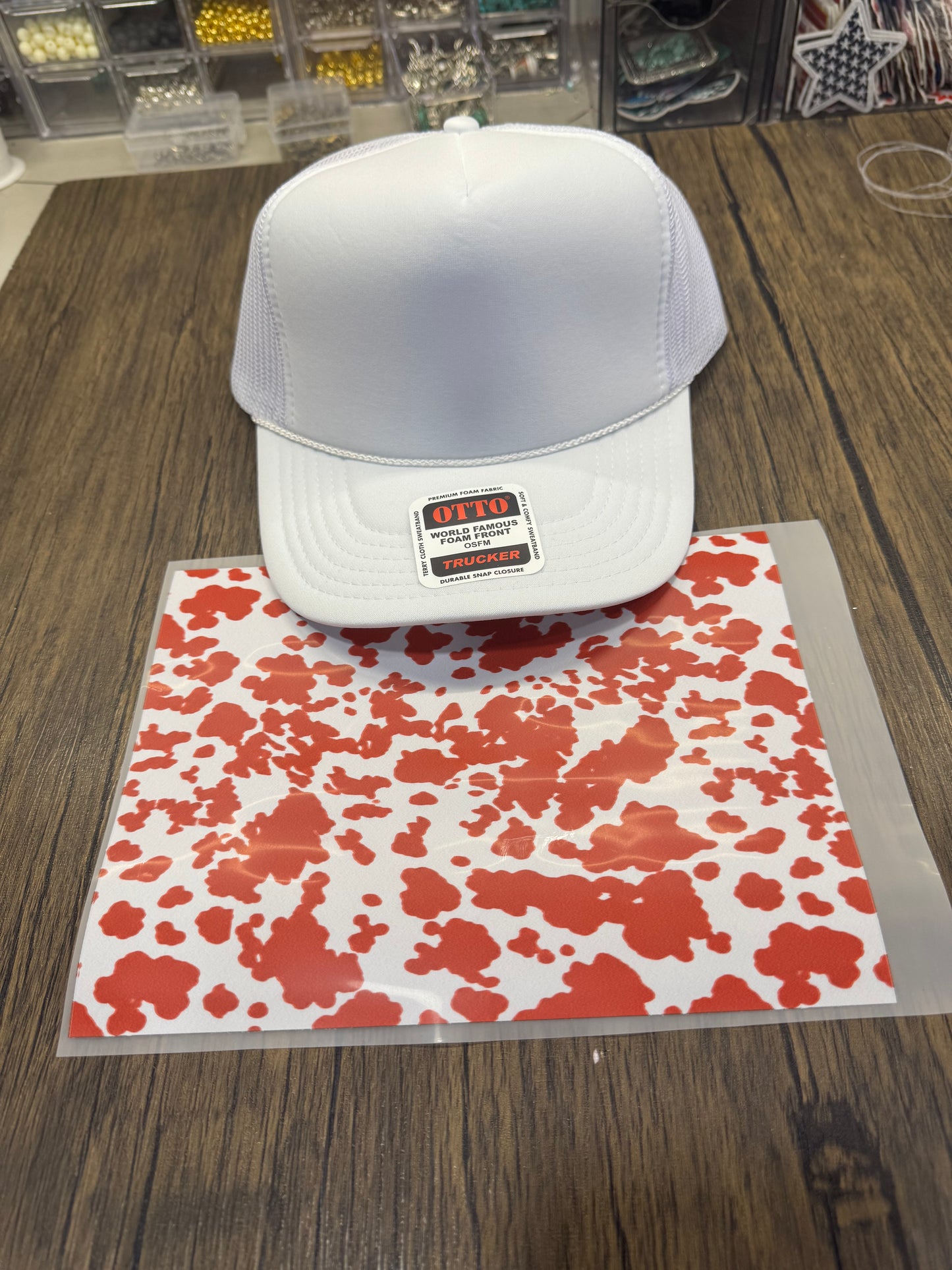 Brown Cow Print Single Hat Bill DTF Prints