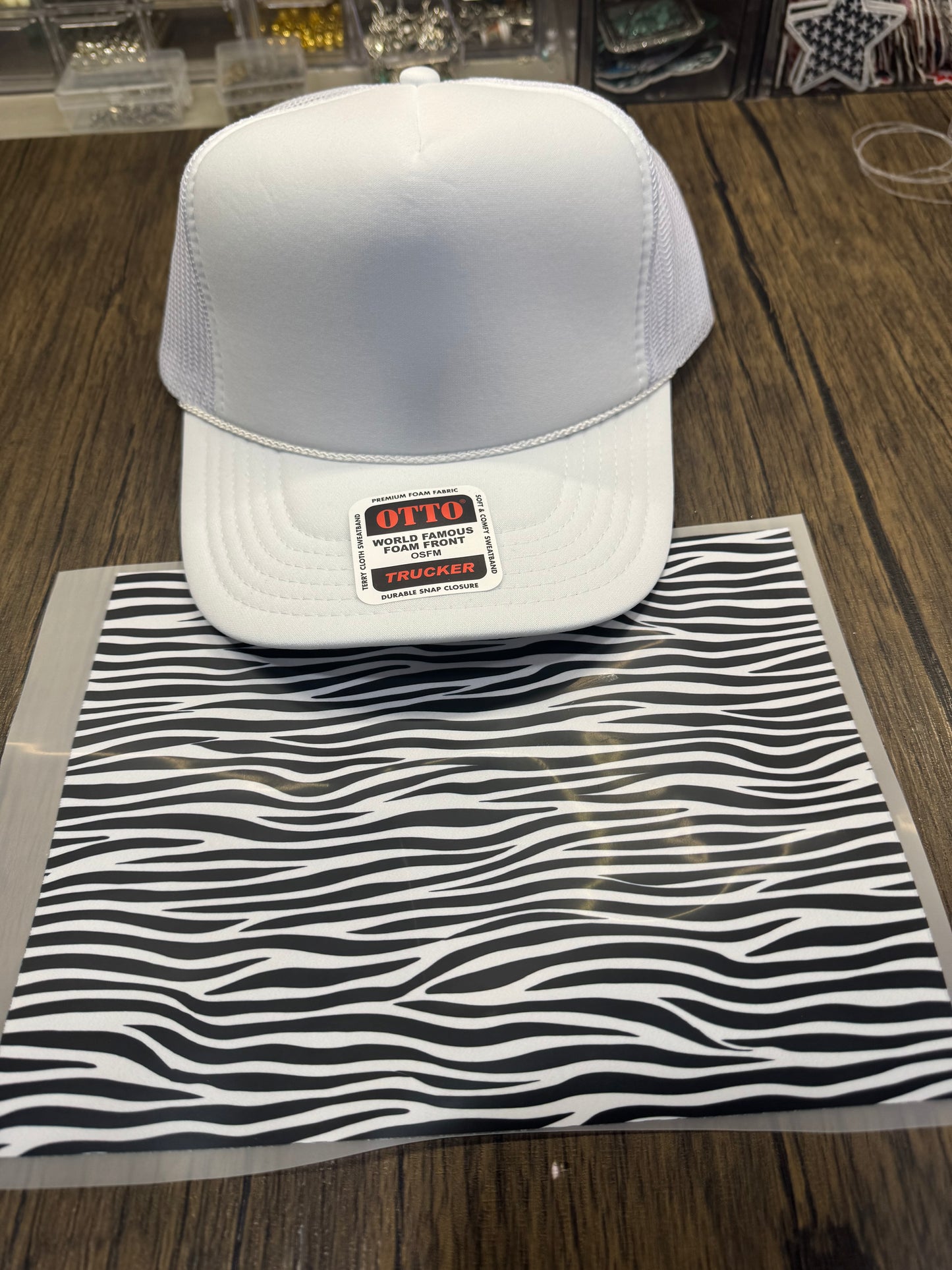 Zebra Single Hat Bill DTF Prints